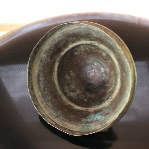 POT BELLY KETTLE ETCHED BRASS TODDY KETTLE MID CENTURY SHABBY CHIC - Picture 16 of 16